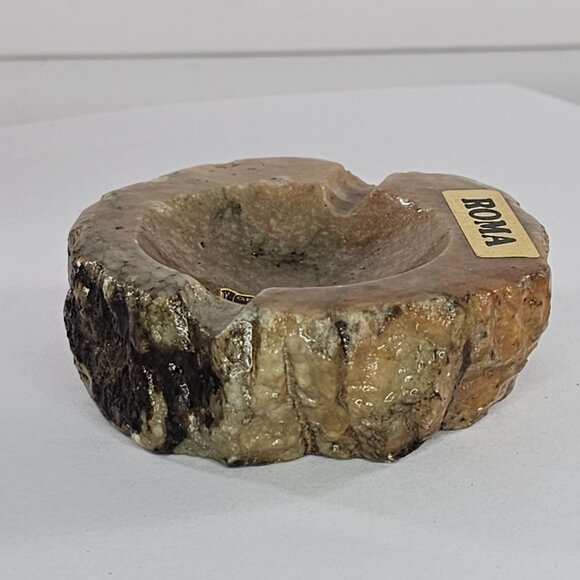 Vintage Genuine Alabaster Hand Carved Ashtray Italy Mid Century - Picture 6 of 8